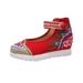Large White Sole High Heels, Single Spring Mom Embroidered Cloth Women's Shoes, Ethnic Style, And Casual Shoes_vogvips.com