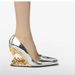 25 New Foreign Trade Pointed Toe Slip-On Metal Teeth High Fashion Single Irregular Heel Plus Size Women's Shoes_vogvips.com