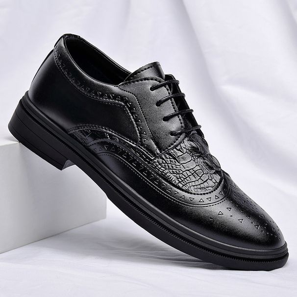 Men's Classic Brogue Oxford Shoes - Breathable Soft PU Leather Formal & Casual Dress Shoes With Cushioned PVC Sole For Comfort_vogvips.com