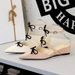 599-25 French-style Sweet Slippers With Pointed Toe, Shallow Mouth, Bowknot, Wedge Heel, One-strap Buckle, Fashionable_vogvips.com