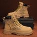 European Warm Series Autumn Leather Cashew Flower Color Block 2025 Trendy New High-top Workwear Motorcycle Men's Martin Boots_vogvips.com