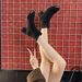 Chunky Heel Suede Korean Style Ankle For Women 2025 New Autumn Winter Fleece-Lined Martin Coffee Color Slim Short Boots_vogvips.com