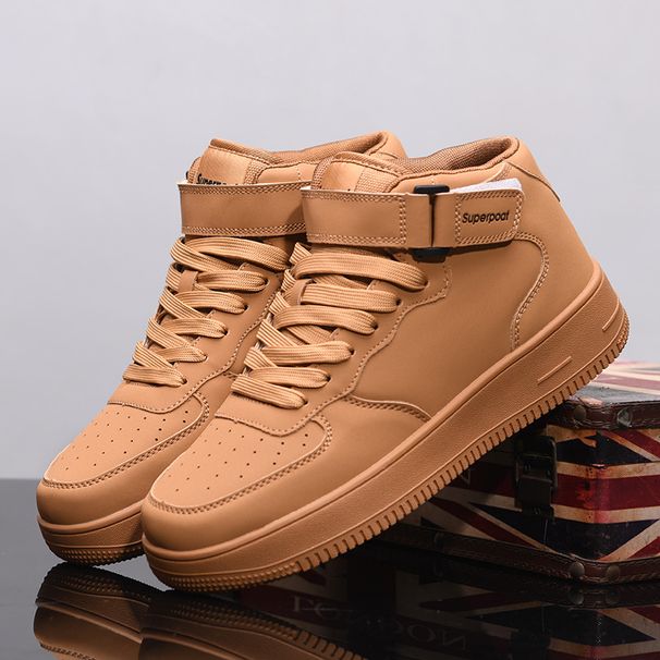 Men's High Top Breathable Trendy Sneakers Air Force 1 White Hidden Heel Lift Couple Shoes Autumn Style MY22052_vogvips.com