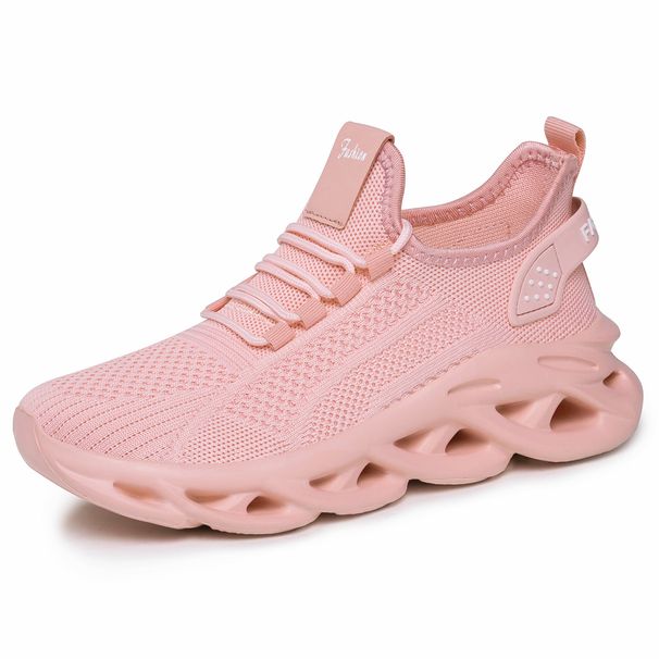 Women's Wide Width Platform Sneakers - Knit Mesh Breathable Slip-On Shoes With Twisted Sole Design For Casual Comfort_vogvips.com
