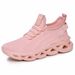 Women's Wide Width Platform Sneakers - Knit Mesh Breathable Slip-On Shoes With Twisted Sole Design For Casual Comfort_vogvips.com