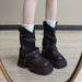 Brown Melad Western For Women Summer 2025 New Zipper Cuff Mid-Calf Denim Martin Short Boots_vogvips.com