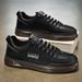 Men's Breathable Casual Sneakers - Lightweight Slip-On White Shoes For Summer, Fashionable Low-Top Lace-Up Loafers With Comfortable EVA Insole_vogvips.com
