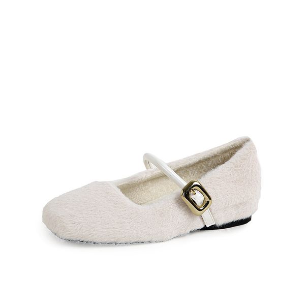 MTX 7227 Huidong Yixinda Ballet Style One-Strap Hidden Heel Furry Mary Jane Shoes For Women Autumn Winter 2025_vogvips.com