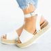 Women's Shoes Large Size Summer Wish Heel Buckle Sandals For Women Leopard Print Rope Braided Wedge Heel_vogvips.com