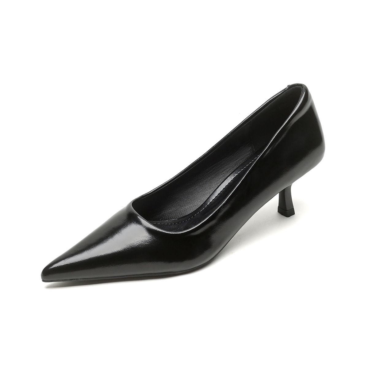 Pointed Single Shoes Women's Thin Heels Black Work Shoes Shallow Temperament High Heels Women Are Not Tired_vogvips.com