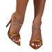 Ladies Gold High Heel Sandals Party Fashion Band Diamond Thin Buckle Pointed Heels Comfortable Going Out About High Heel Sandals_vogvips.com