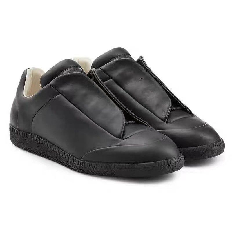 Women's Shoes Unisex Genuine Leather High Top Shoes Velcro Flat German Training Shoes Couple Style Fashionable And Versatile Autumn New_vogvips.com