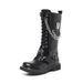 European Warm Series Spring And Autumn Korean Style Hidden Heel Martin High Tube Denim Motorcycle Men's Long Punk Stage Performance Leather_vogvips.com