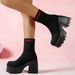Women's Platform Elastic Sock Boots Plus Size Chunky Heel Flyknit Martin Boots New Autumn Style High Heel_vogvips.com