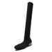 2021 Autumn Winter New Korean Casual Rhinestone Square Heel Stretch Fashion Women Knitted Over-the-Knee Sock Boots_vogvips.com