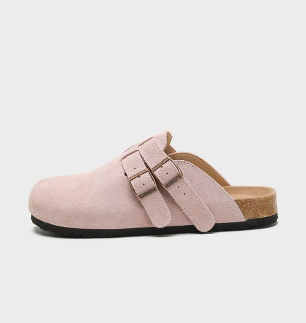 In Stock Furry Slippers For Women, Outdoor Wear, 2025 New Autumn Winter Genuine Leather Thick Sole, Fleece Lined, Closed_vogvips.com