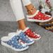 Women's Cozy Fleece-Lined House Slippers - Non-Slip Rubber Sole Winter Shoes With Plush Interior (Blue, Red)_vogvips.com