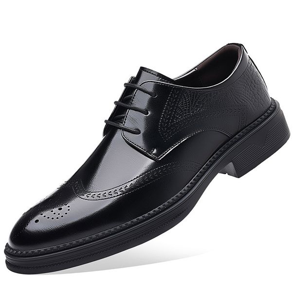 Euro Step Brogue Leather Autumn Cowhide Formal Business British Casual Men's Suit Groom Wedding Shoes_vogvips.com