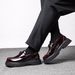 Spring And Autumn Slip-On Loafers, Thick-Soled Height-Increasing Shoes, Black Fashionable Men's Casual Leather Shoes 306_vogvips.com