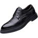 Euro Step Business Formal Leather For Men, Korean Genuine Leather, Breathable, Round Toe, British Style, Versatile, First Layer_vogvips.com