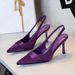 7317-A3 European And American Style Banquet Pointed Satin Stiletto High Heels With Hollow Back Strap Shallow Mouth_vogvips.com