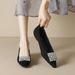Pointed Single Shoes Women's Thick Heel Spring French Rhinestone Beanie Shoes Women's Soft Sole_vogvips.com