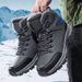 Men's Casual Shoes Winter Thermal Snow Boots With Fleece Lining, Non-Slip Rubber Sole, High-Top Outdoor Hiking Shoes For Extreme Cold Weather_vogvips.com
