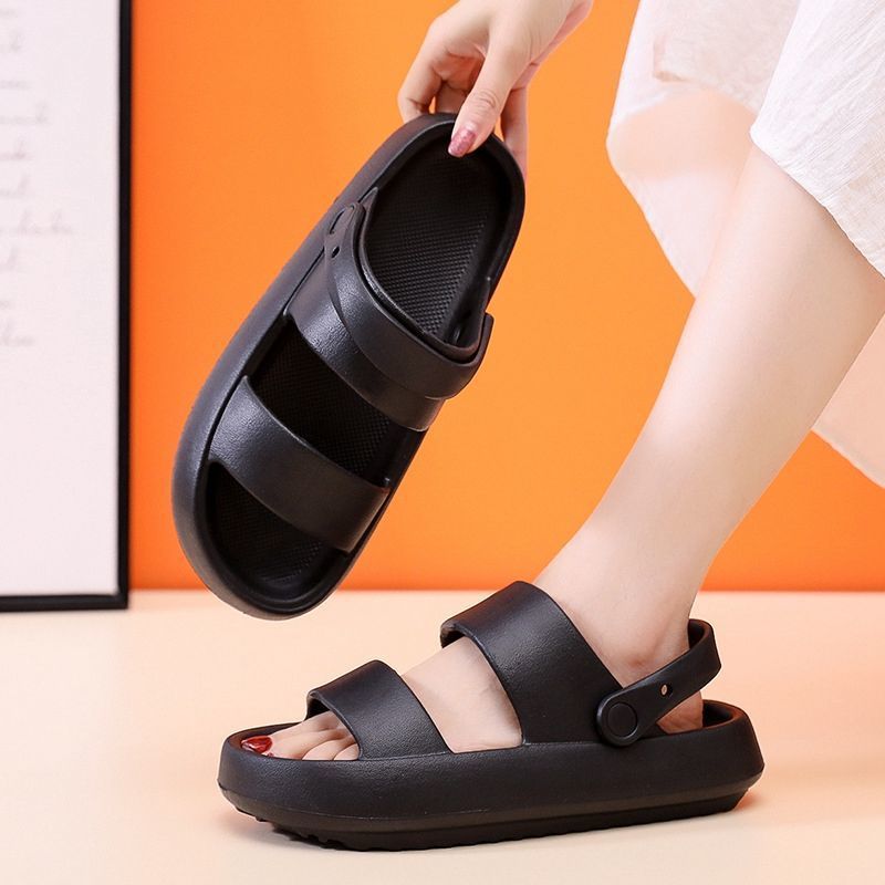 Thick-soled Couple's Sandals Heel Strap, Dual-use For Home Outdoor Wear, Popular Soft-soled Slip-on With A Comfortable_vogvips.com