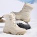 Winter Snow Boots, Plush Warm Cotton Shoes, Wear-resistant And Windproof Sports, Outdoor High Top Lace Up Women's Boots, Large Size_vogvips.com
