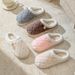 Autumn Winter Furry Slippers For Women Indoor Home Non-Slip Soft Sole Thickened Couples Warm Maternity Cotton Shoes_vogvips.com