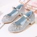 26ss High Girls' Heels Little Girl Piano Silver Crystal Dress Show Performance Children's Princess Shoes Sequins Girls'_vogvips.com
