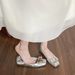 French Temperament Silver Flat-soled Single Shoes Women's One-pedal Light-mouth Soft-soled Ballet Shoes_vogvips.com