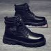 Men Military Boots Snow Boots Synthetic Leather Bohemian Flat Square Toe Lace-Up Everyday Outdoor Shoes Boots_vogvips.com