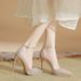 Women's Shoes Casual Business Wedding Party Style One Strap High Heeled Shoes For Women With Waterproof Platform And Thin Heels For Small Size_vogvips.com