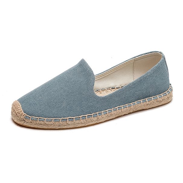 Fisherman's Women's Flat Bottomed Spring/summer Fashion Solid Color Simple One Foot Casual Canvas Woven Grass Shoes_vogvips.com