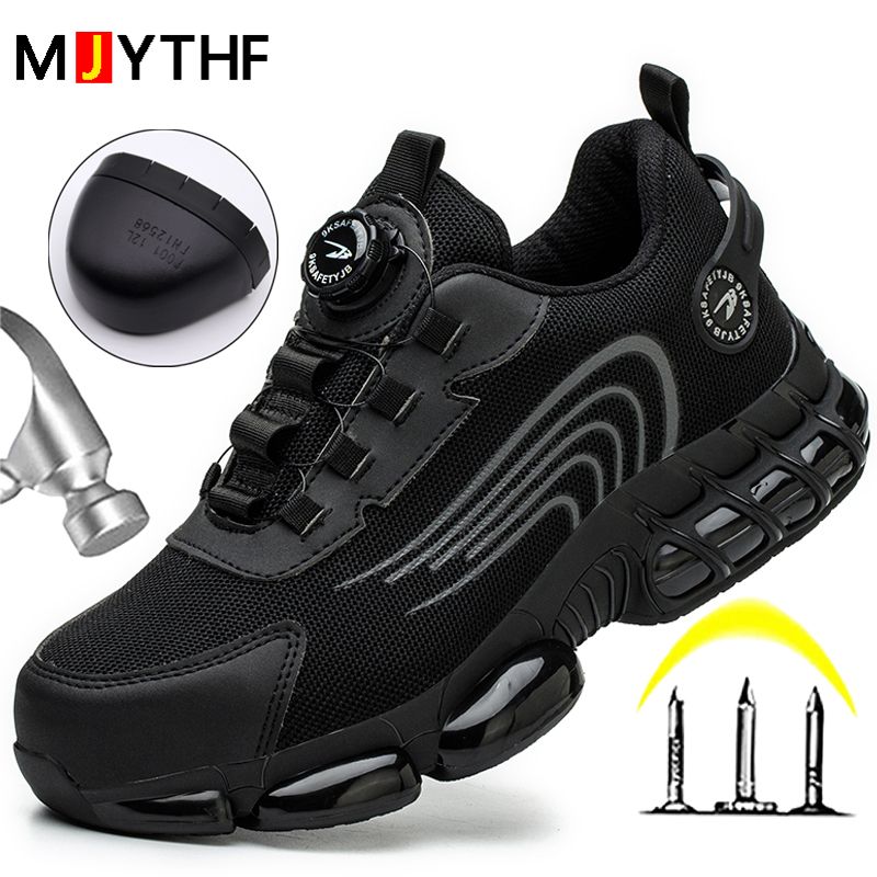 Rotating Button Safety Shoes Men Work Sneakers Indestructible Shoes Puncture-Proof Protective Shoes Work Boots Steel Toe Shoes_vogvips.com