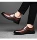Leather Shoes Men's Low-top Formal Dress Lace-up Round Head Wedding Man_vogvips.com