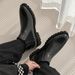 New Leather Spring Men's Shoes High-top Men's Heightening Tooling Martin Boots_vogvips.com