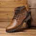 Men's Vintage Side-Zip Ankle Boots With Comfortable EVA Insole & Durable PU Upper (Brown/Black, Sizes 39-48)_vogvips.com