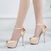 Spring And Autumn Fish Mouth Hollow Sandals, Ultra High Thin Heels, Waterproof Platform, Silk Rear Tripstrap Buckle,_vogvips.com