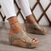Wedge Trendy Summer New Round Thick Sole Roman Sandals Women Plus Size Foreign Trade Peep Toe Platform Slippers_vogvips.com