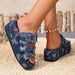 Cross-border Large-size Denim Buckle Slip-on Sandals 2026 New Summer Outdoor Thick-soled Slippers For Foreign Trade_vogvips.com