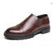 Euro Step Four Seasons Youth Low-top Leather Large Size Brogue Height-increasing Men's Slip-on Business Formal Shoes_vogvips.com