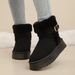 SHLIANG New Suede Buckle Decor Ankle Boots Women Winter Warm Thicken Plush Snow Boots Woman Thick Sole Non Slip Platform Cotton Boots X0059_vogvips.com