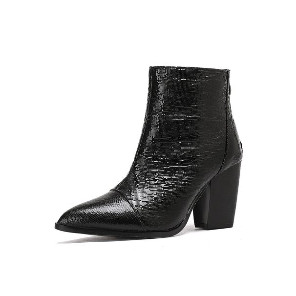 Autumn/winter Women's Chunky Heel Ankle Boots, Riding Boots, Luxury Chic, Niche Design_vogvips.com