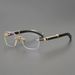New High-End Frameless Reading Glasses Men, Fashionable Sophisticated, Blue Light Blocking, High Definition, Suitable_vogvips.com