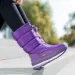 Woman Chunky Womens Shoes For Snow Boots Half High Moon Platform Mid Calf Round Toe Big Red Waterproof With Chic Point_vogvips.com