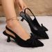 European And American Large-size Stiletto Closed-toe Sandals For Women 20026 Spring/summer New Style Bow-tie Backless_vogvips.com