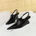 Women's Elegant Retro High Heel Sandals With Hollow-out Design And Ankle Strap - Pointed Toe, Platform Heel, Comfortable PU Upper For Spring & Fall_vogvips.com