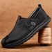 Euro Step Casual Leather For Men 2025 New Soft Sole Non-Slip Loafers Slip-On Large Size Men's Shoes 464748_vogvips.com